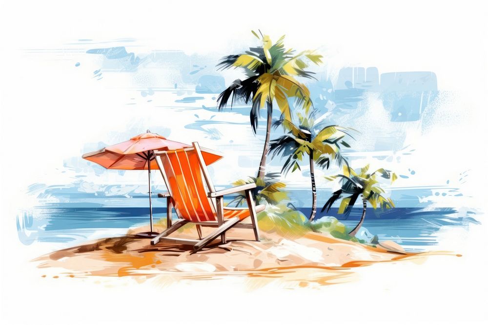 Summer outdoors vacation chair. AI generated Image by rawpixel.
