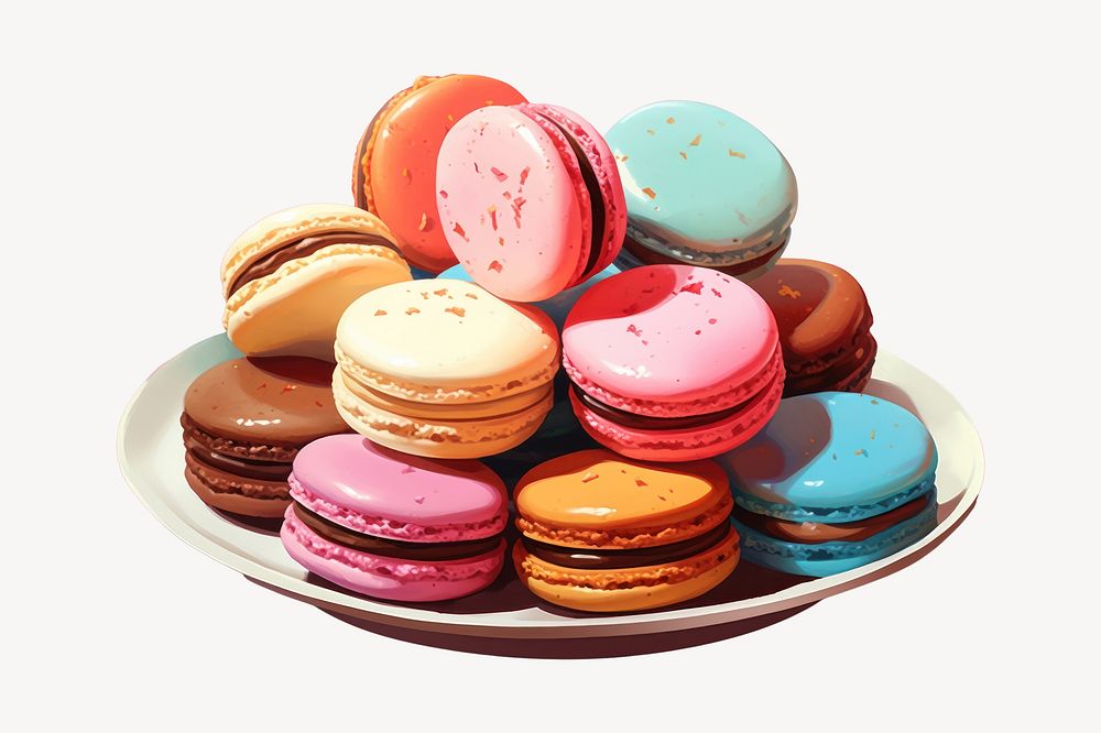 Macarons food confectionery arrangement. AI generated Image by rawpixel.