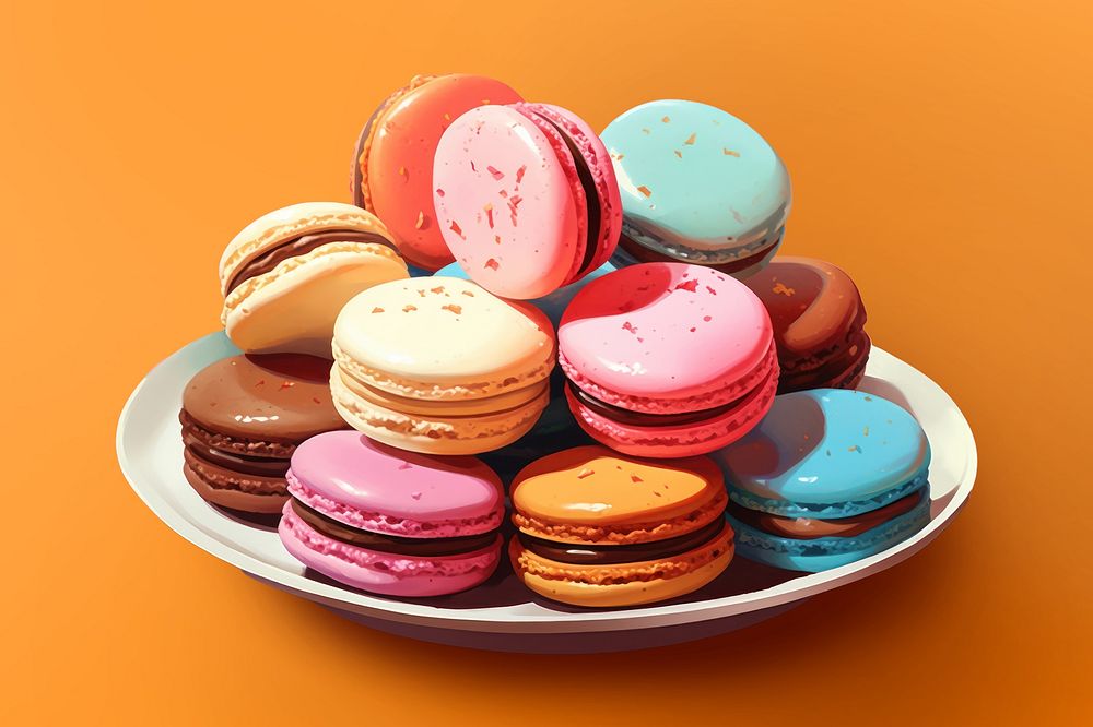 Macarons food confectionery arrangement. AI generated Image by rawpixel.