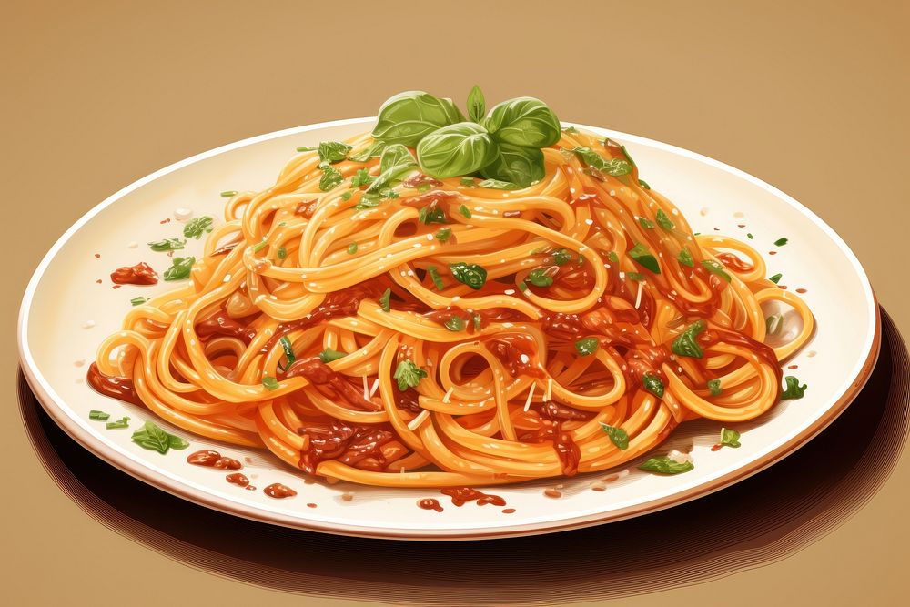 Spaghetti carbonara pasta plate. AI generated Image by rawpixel.
