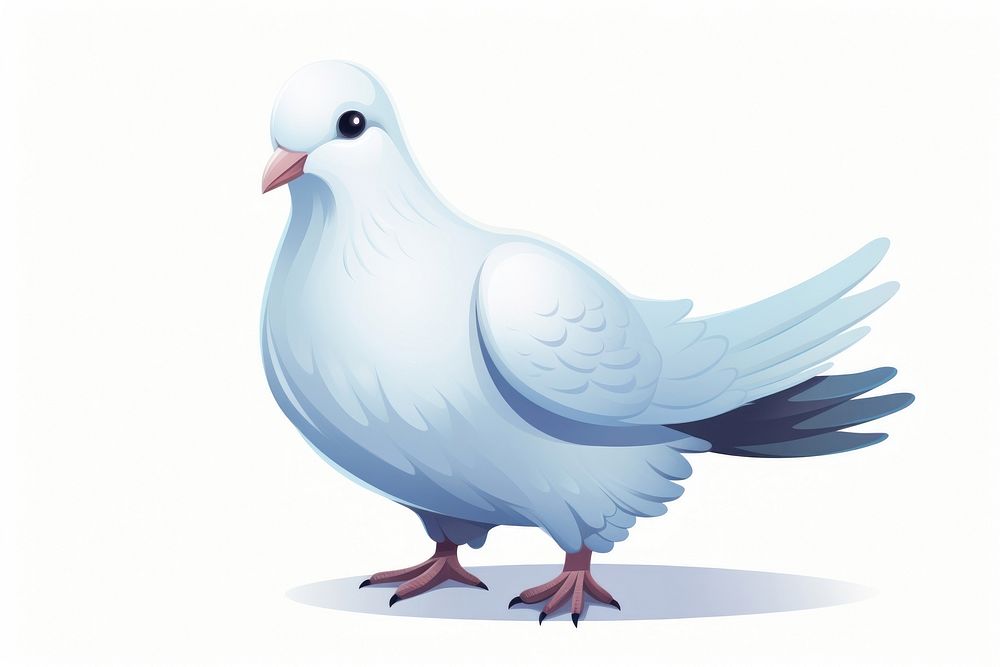 Cartoon animal pigeon white. AI generated Image by rawpixel.