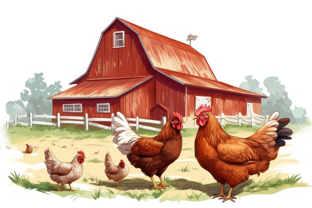 Chicken farm outdoors poultry. AI generated Image by rawpixel.