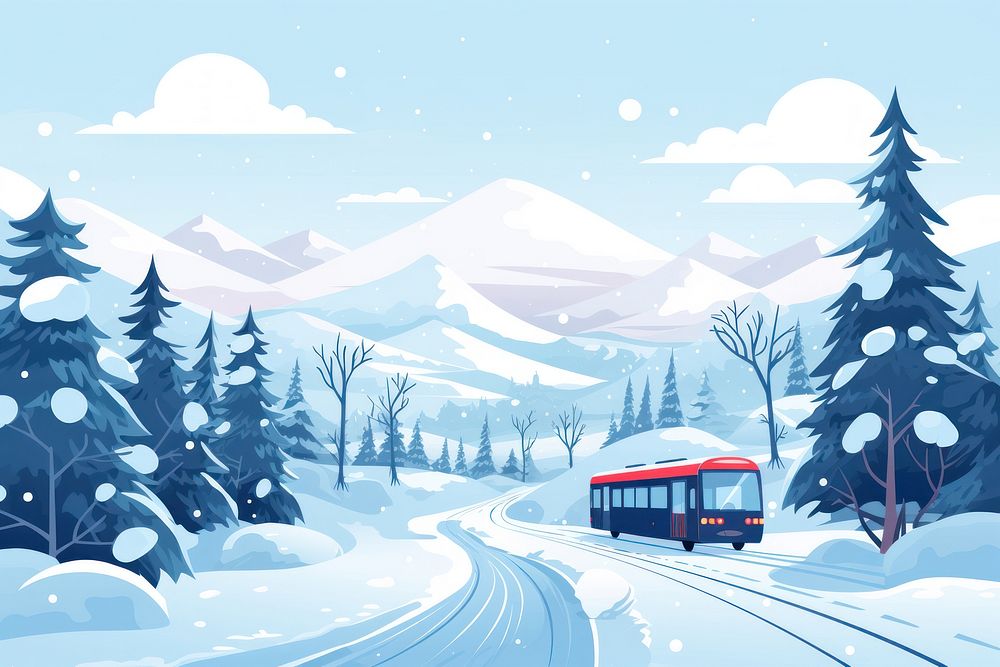 Winter nature outdoors vehicle. AI generated Image by rawpixel.