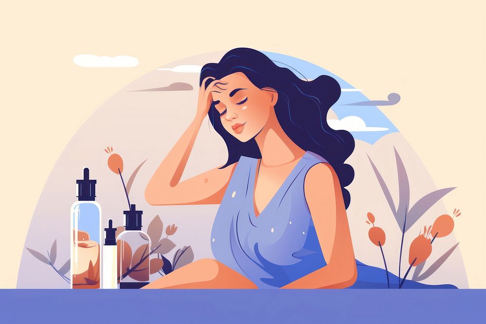 Bottle adult woman tranquility. AI generated Image by rawpixel.