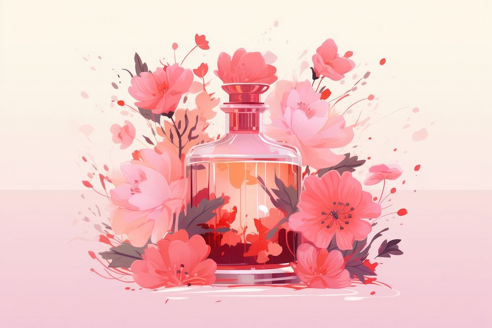 Perfume bottle flower plant. AI generated Image by rawpixel.