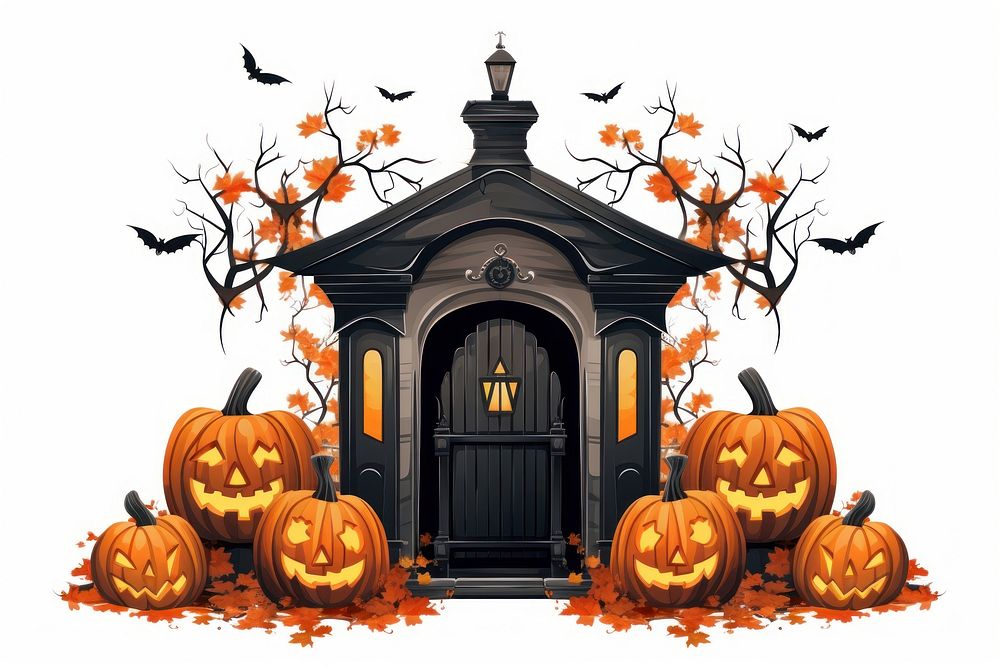Halloween decoration anthropomorphic jack-o'-lantern. AI generated Image by rawpixel.