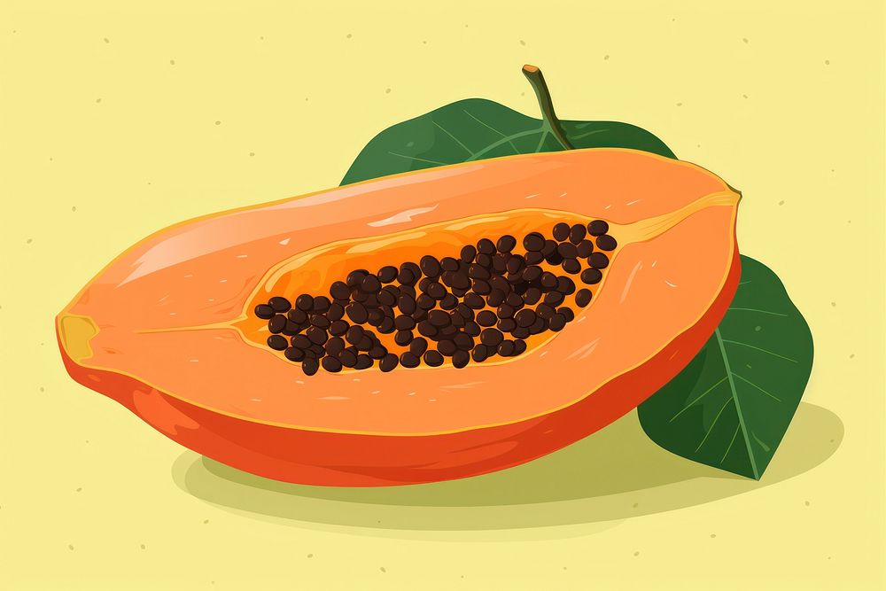 Papaya plant fruit food. AI generated Image by rawpixel.