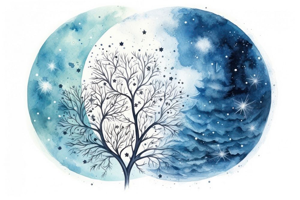 Astronomy winter nature night. AI generated Image by rawpixel.
