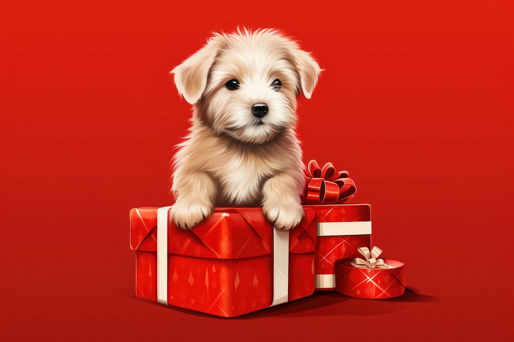 Dog christmas mammal animal. AI generated Image by rawpixel.