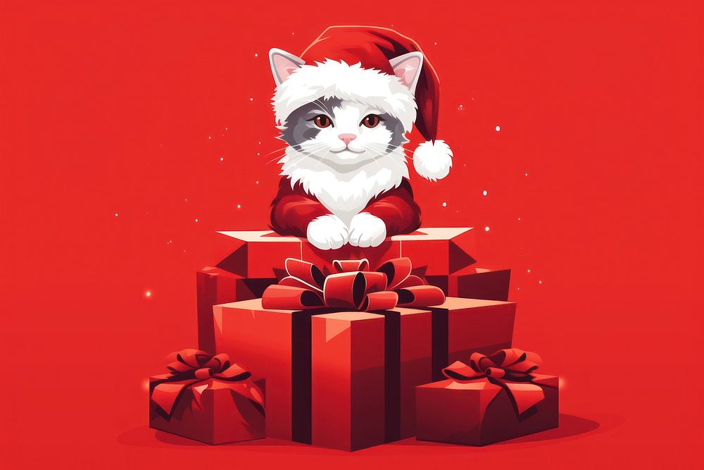Christmas mammal gift pet. AI generated Image by rawpixel.