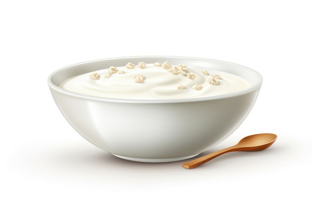 Bowl dessert spoon cream. AI generated Image by rawpixel.