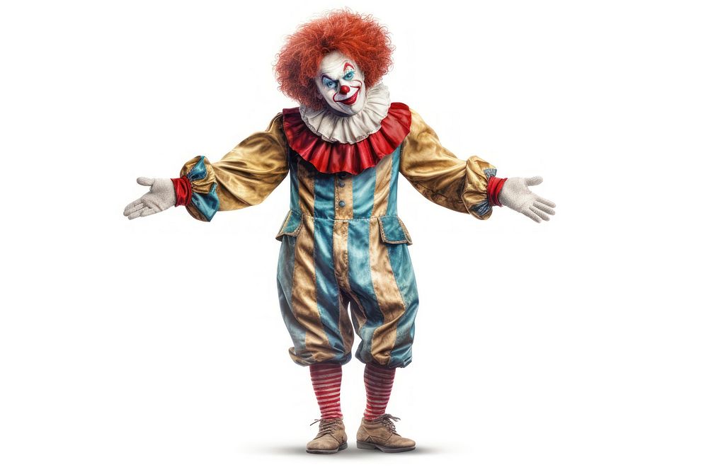 Clown costume white background celebration. AI generated Image by rawpixel.