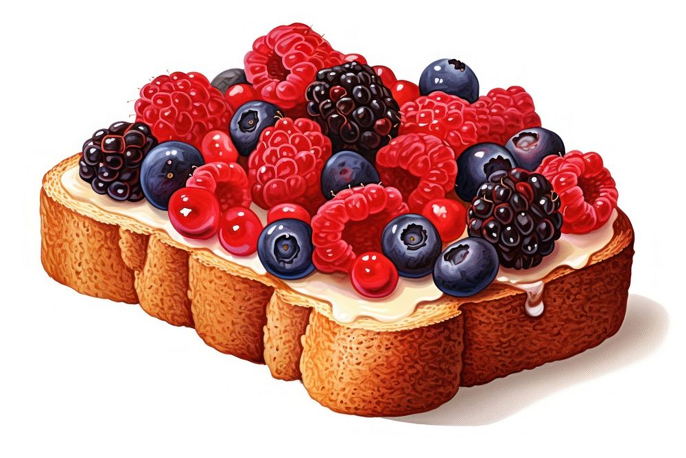 Raspberry blueberry dessert berries. AI generated Image by rawpixel.