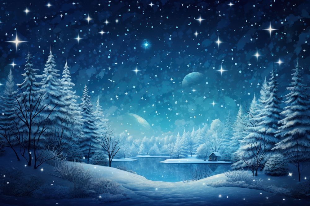 Outdoors winter nature night. AI generated Image by rawpixel.