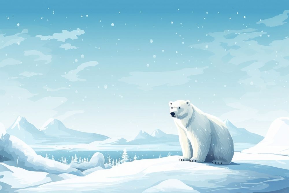 Bear outdoors nature winter. AI generated Image by rawpixel.