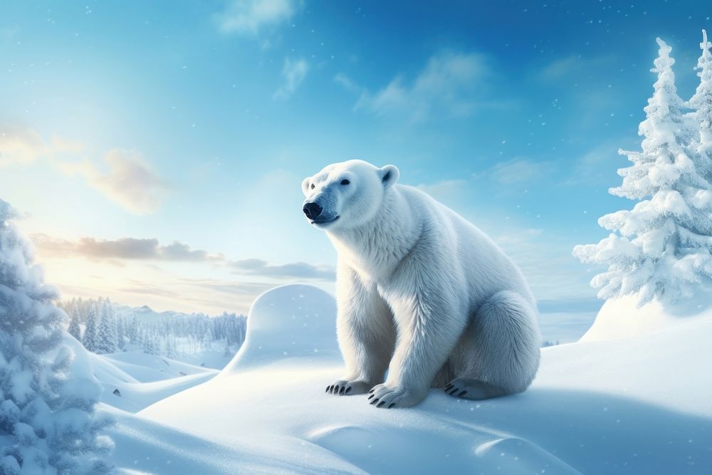 Bear wildlife outdoors winter. AI generated Image by rawpixel.