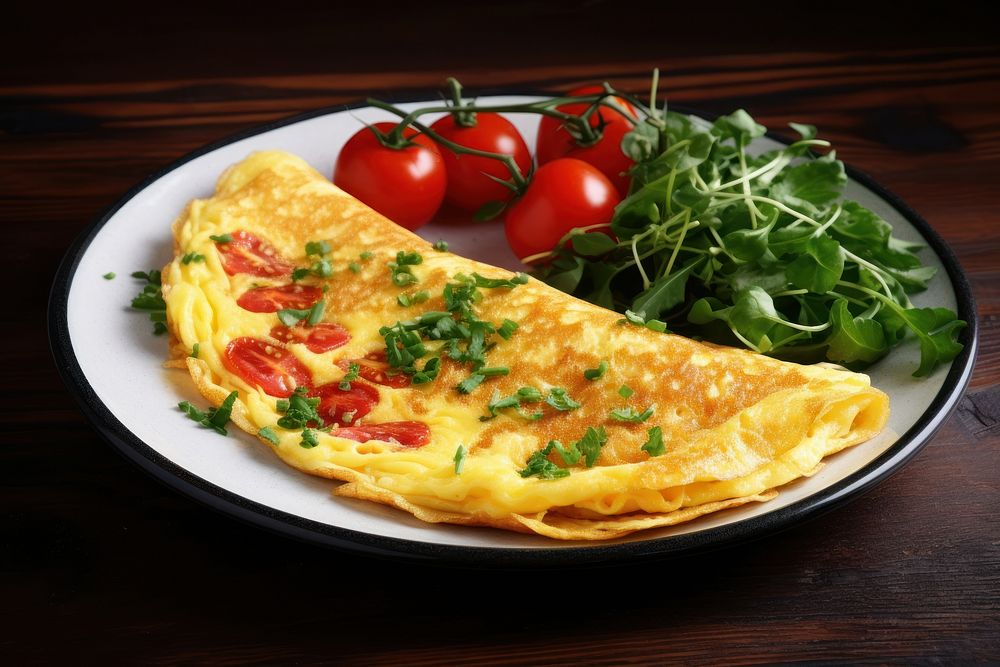 Omelette plate food egg. AI generated Image by rawpixel.