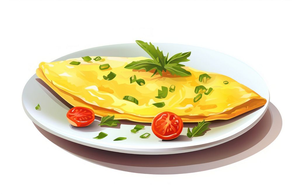 Plate omelette bread food. AI generated Image by rawpixel.