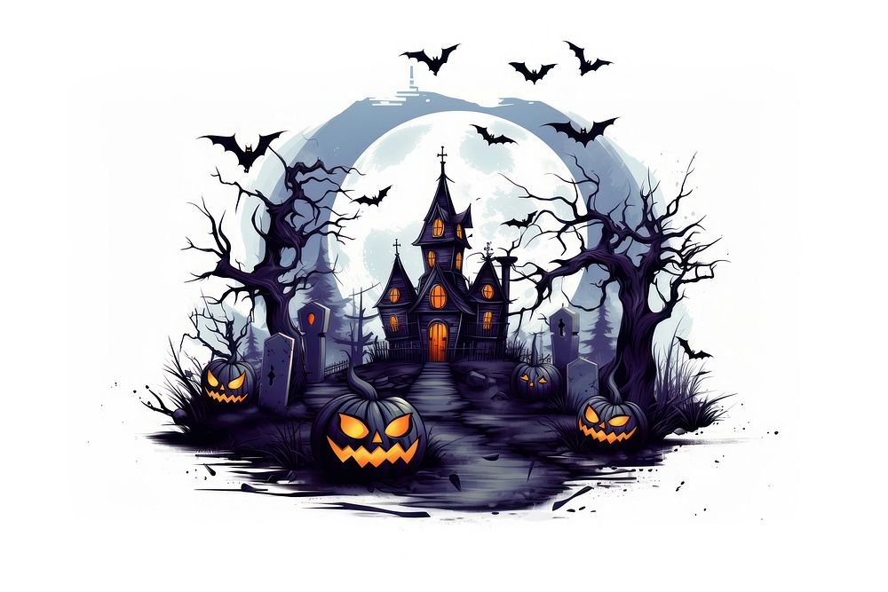 Halloween spooky jack-o'-lantern celebration. AI generated Image by rawpixel.
