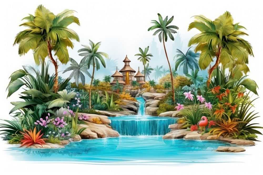 Outdoors tropical nature summer. AI generated Image by rawpixel.