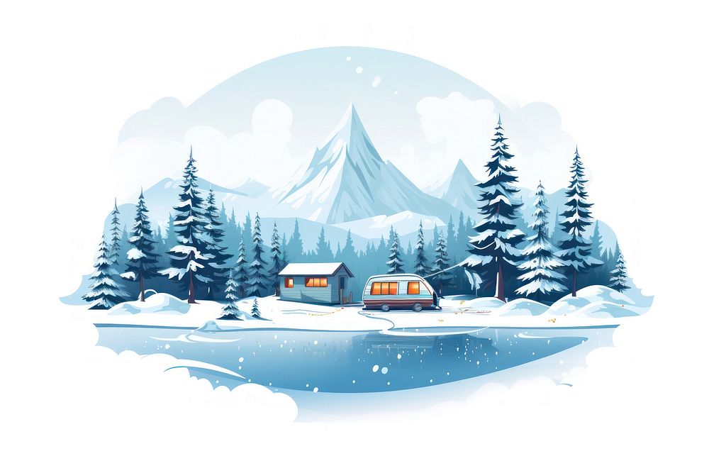 Winter landscape outdoors vehicle. AI generated Image by rawpixel.