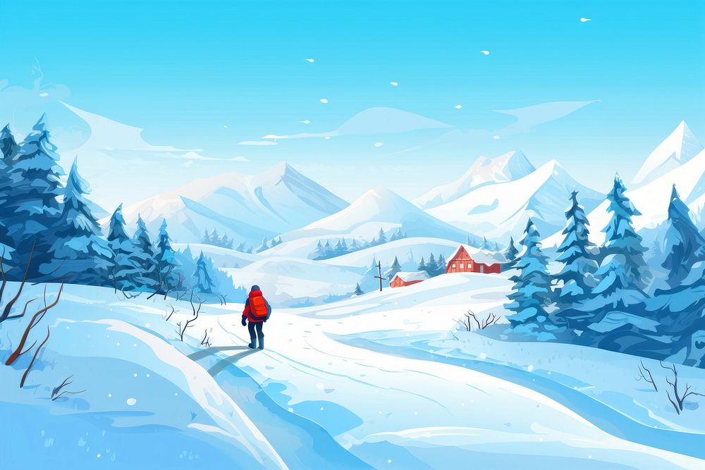 Landscape outdoors vacation winter. AI generated Image by rawpixel.