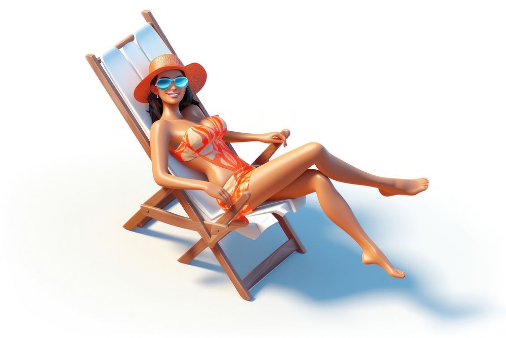 Chair sunbathing furniture swimwear. AI generated Image by rawpixel.