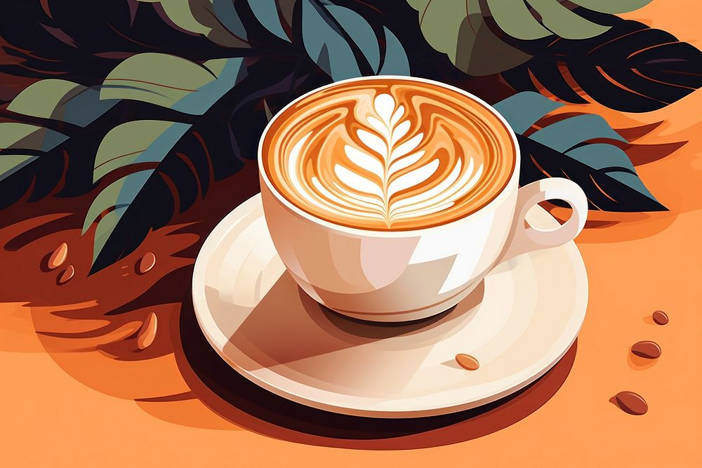 Coffee latte drink cup. AI generated Image by rawpixel.