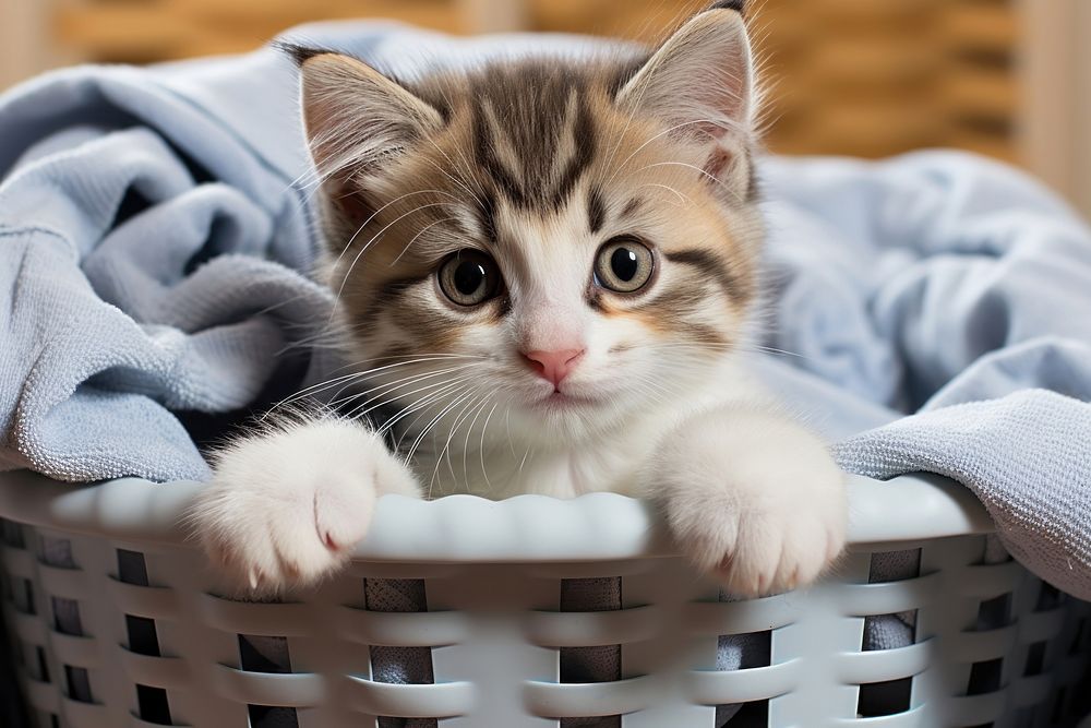 Basket kitten mammal animal. 