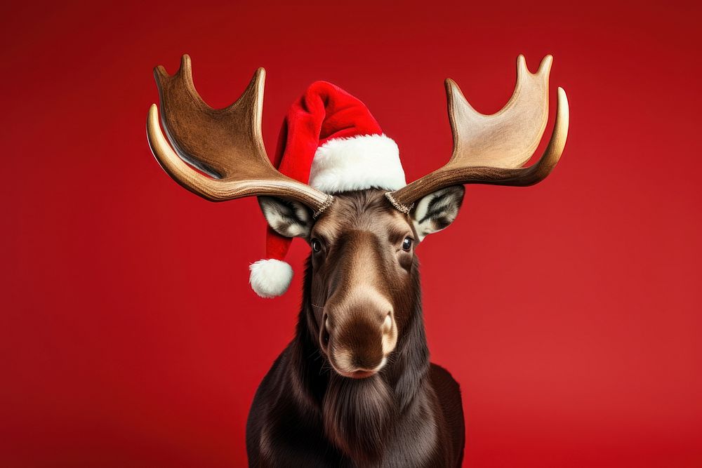 Animal christmas portrait mammal. AI generated Image by rawpixel.