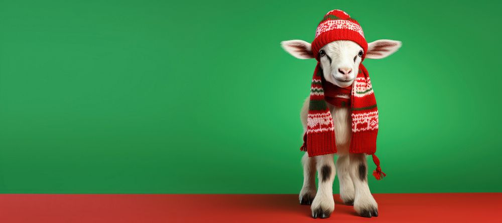Livestock christmas standing mammal. AI generated Image by rawpixel.