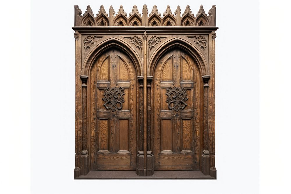 Door wood architecture white background. AI generated Image by rawpixel.