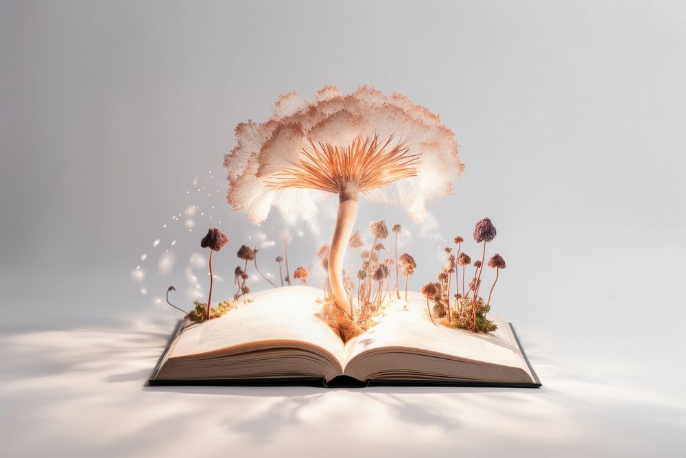 Book publication mushroom flower. AI generated Image by rawpixel.