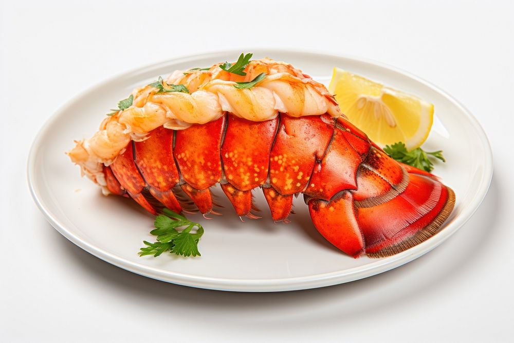 Lobster seafood plate white background. AI generated Image by rawpixel.
