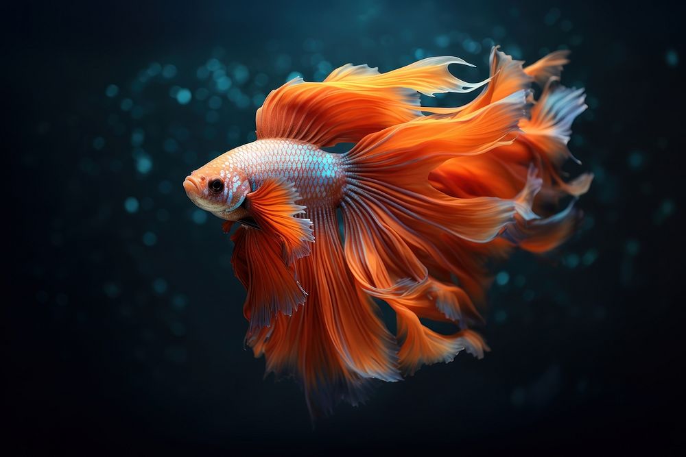 Goldfish aquatic animal underwater. 