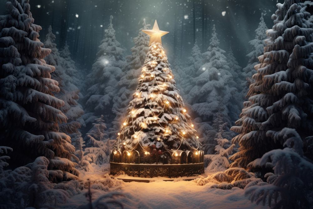 Christmas tree decoration winter. AI generated Image by rawpixel.