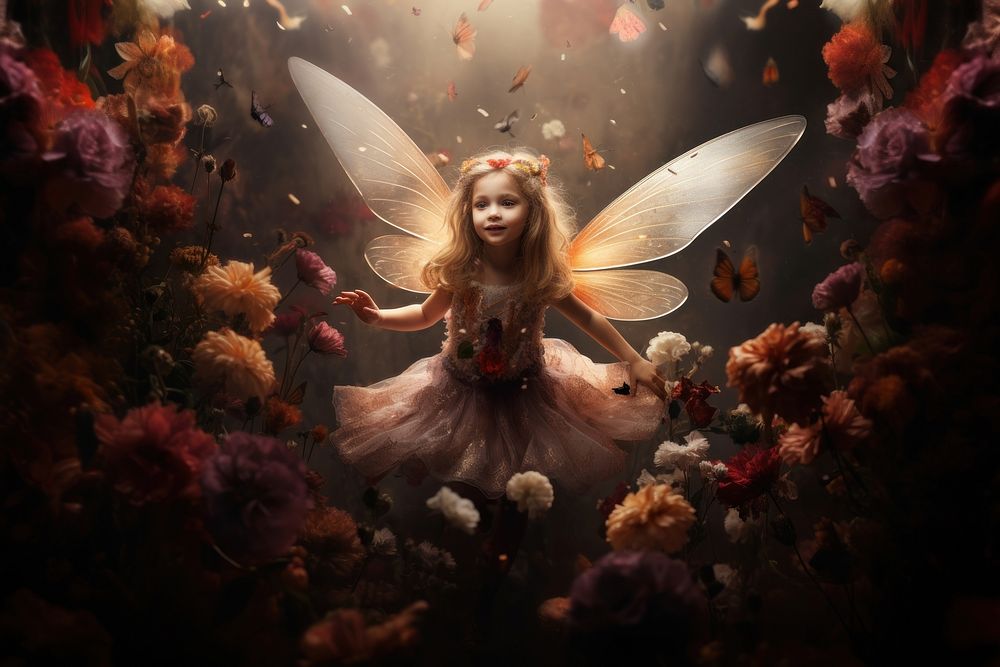Nature flower fairy representation. AI generated Image by rawpixel.