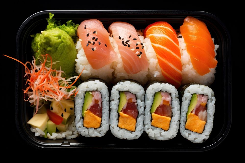 Sushi lunch bento plate. AI generated Image by rawpixel.