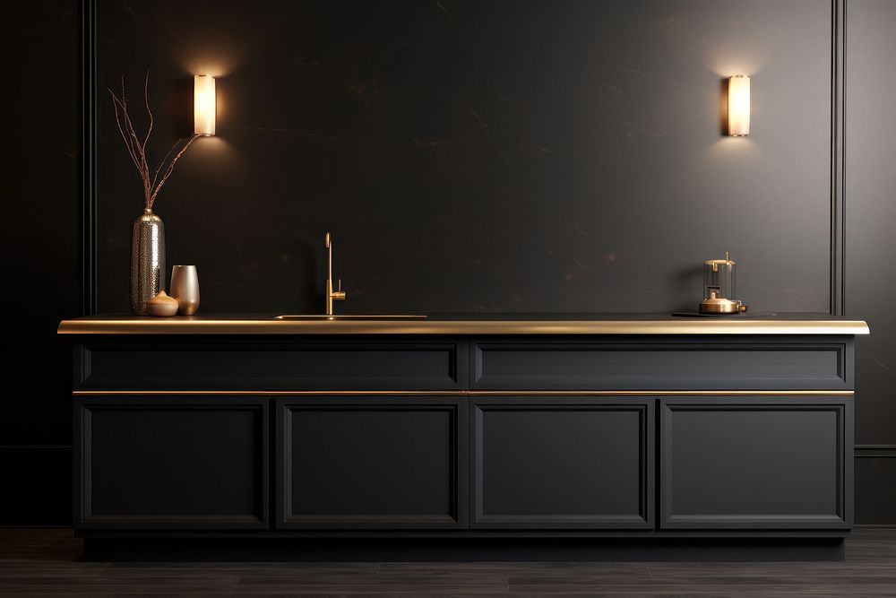 Furniture sideboard lighting kitchen. 