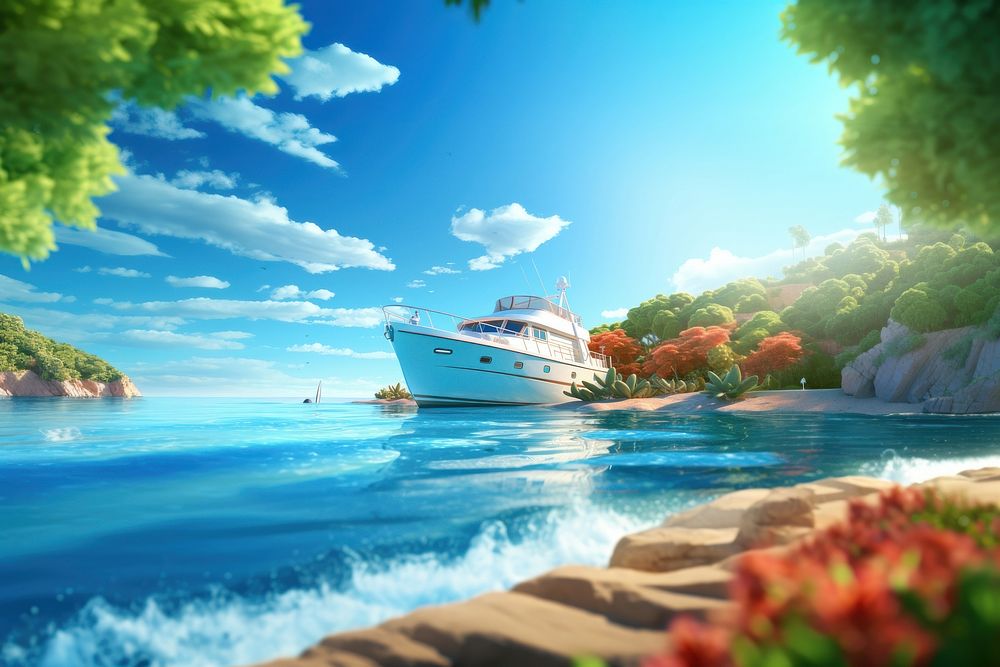 Summer sea sunlight outdoors. AI generated Image by rawpixel.