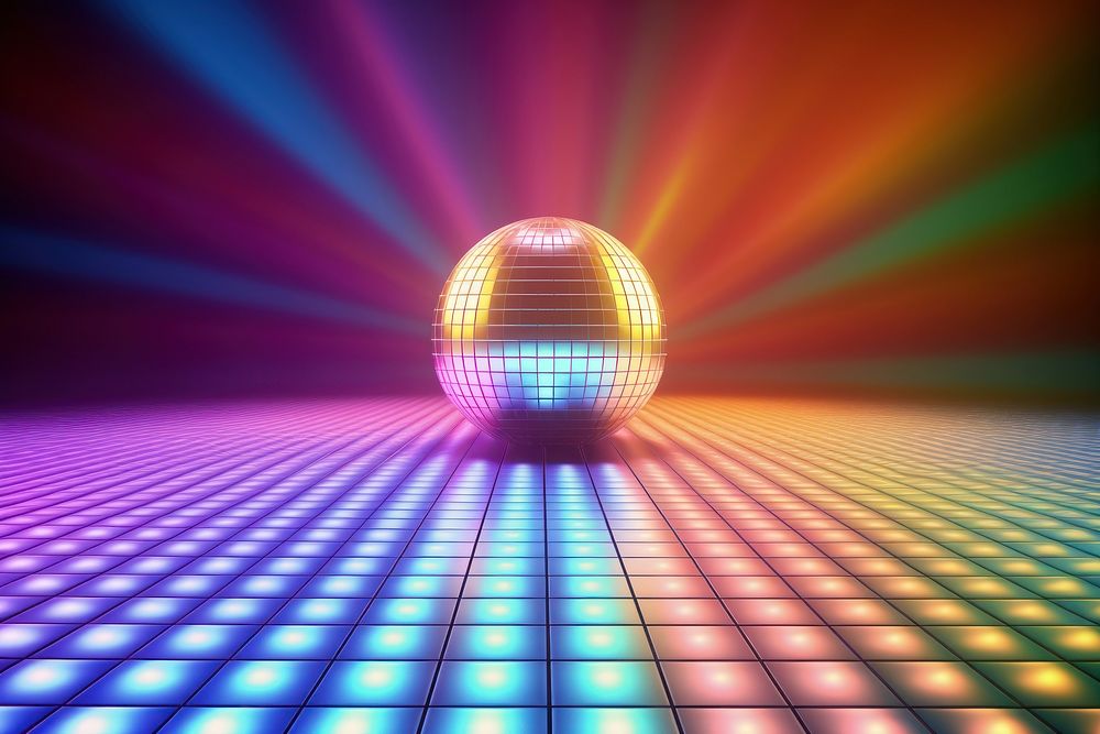 Sphere light disco illuminated. AI generated Image by rawpixel.