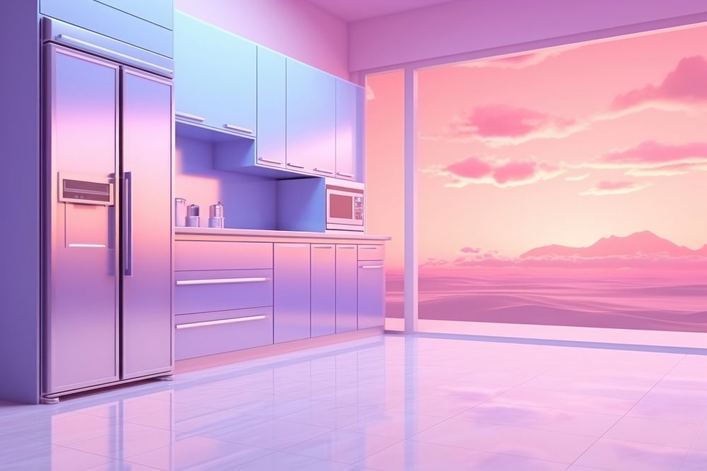 Kitchen refrigerator architecture appliance. AI generated Image by rawpixel.
