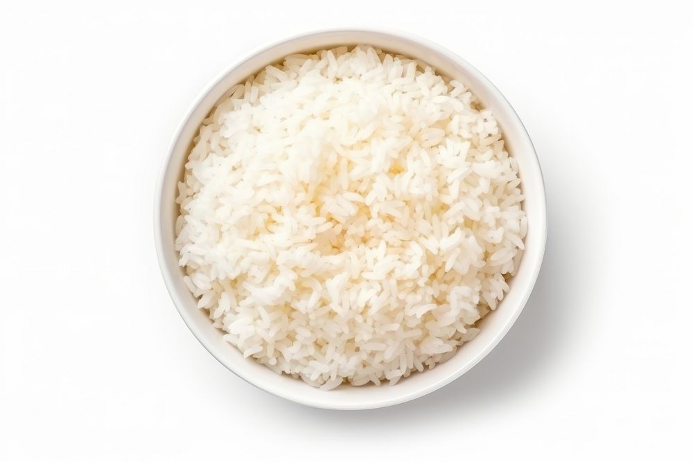 Rice white food white background. AI generated Image by rawpixel.