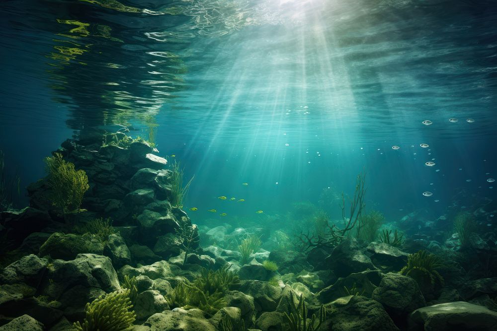 Underwater outdoors nature ocean. AI generated Image by rawpixel.