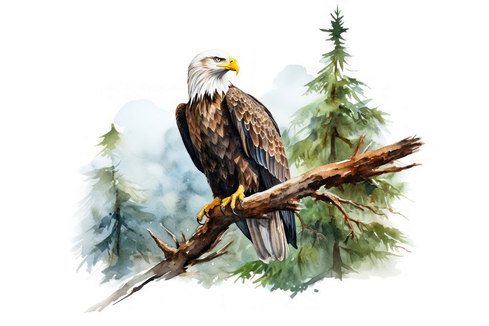 Tree animal plant eagle. AI generated Image by rawpixel.