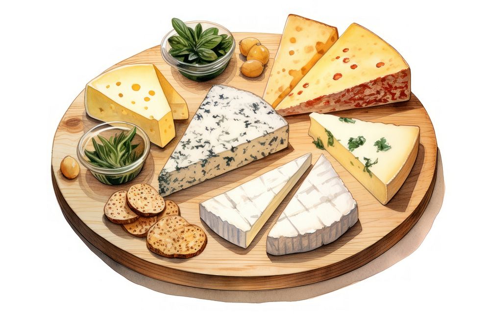 Cheese bread plate food. AI generated Image by rawpixel.