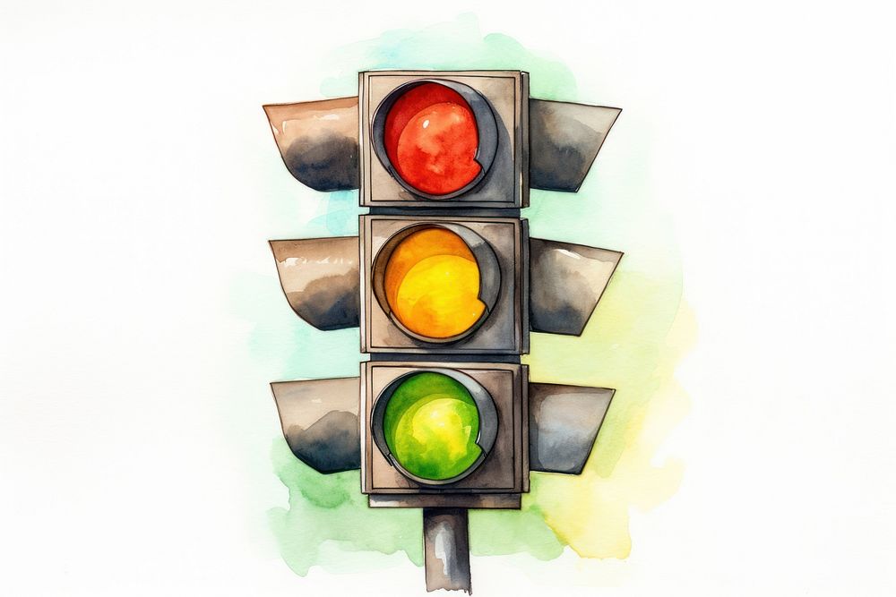 Light traffic traffic light illuminated. AI generated Image by rawpixel.