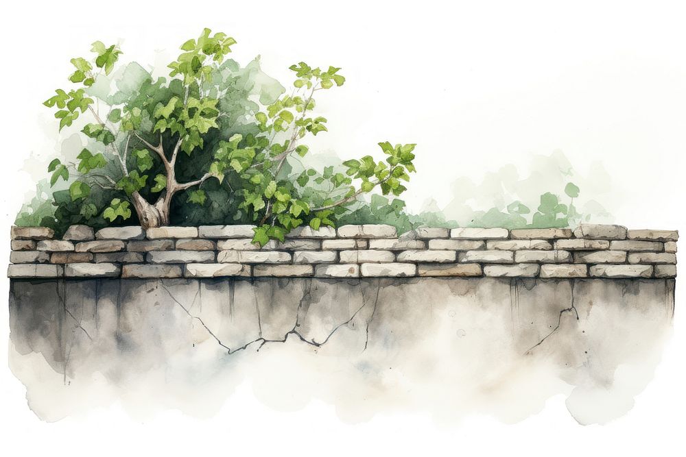 Wall architecture plant tree. AI generated Image by rawpixel.