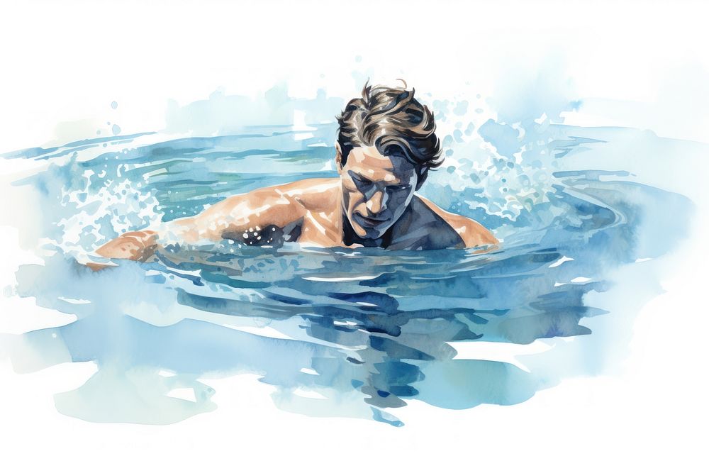 Swimming recreation outdoors portrait. AI generated Image by rawpixel.