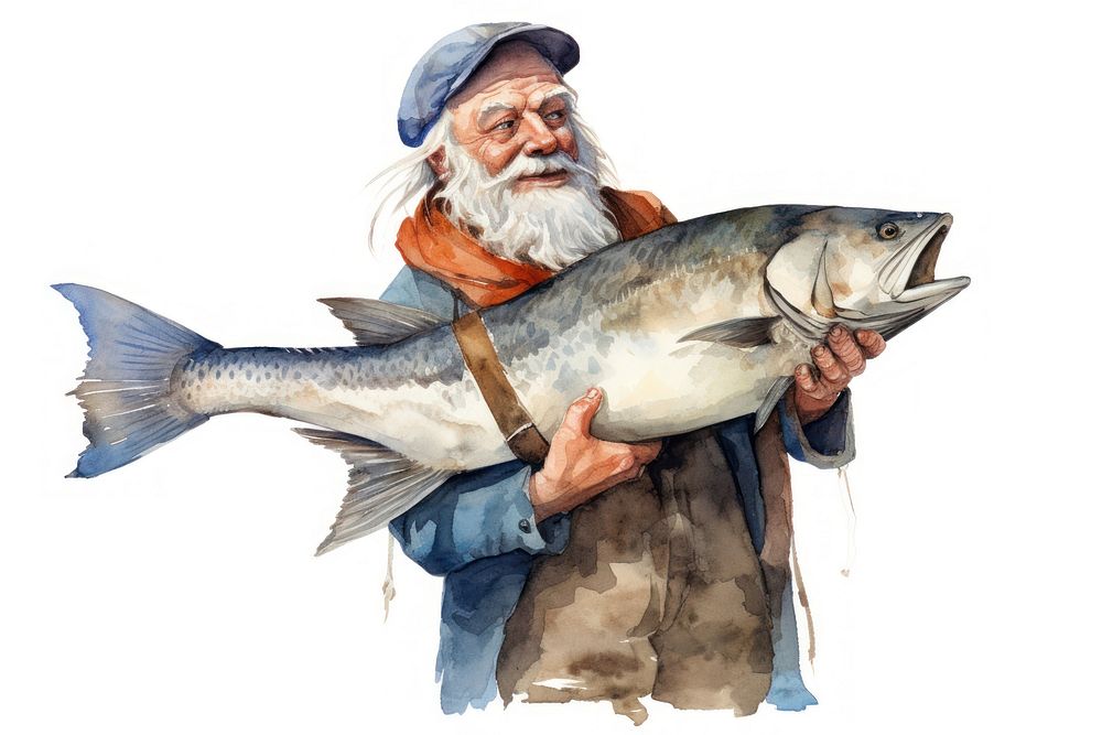 Fish fisherman portrait fishing. AI generated Image by rawpixel.